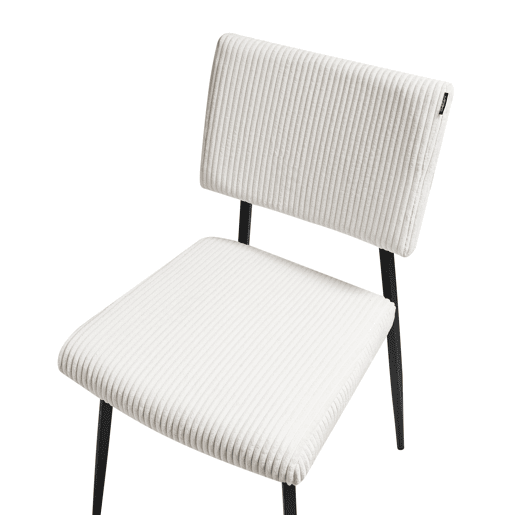 Conjunto de 2 cadeiras de jantar STURGIS Bombazine Branco creme