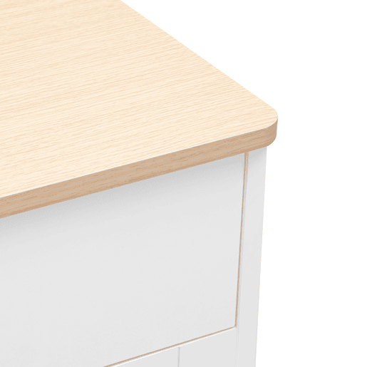 Aparador com 2 gavetas e portas de vidro - para sala de estar e sala de jantar - Branco