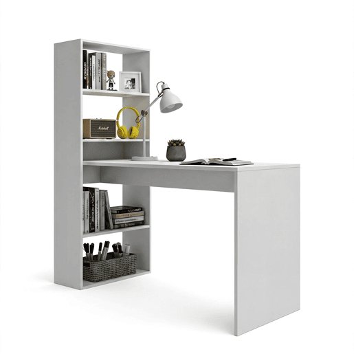 Secretária Cosmic com prateleiras Artik White (Branco mate) 120 x 71 x 53 cm