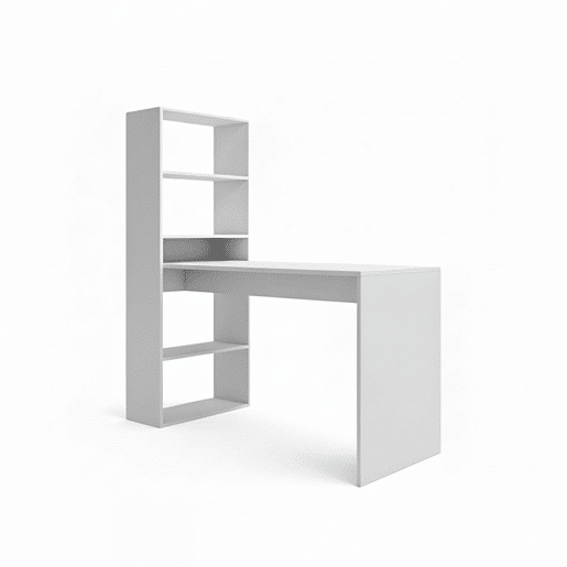 Secretária Cosmic com prateleiras Artik White (Branco mate) 120 x 71 x 53 cm