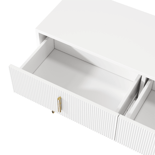 Aparador 120x40x77 cm - com 6 gavetas - puxadores dourados - Branco