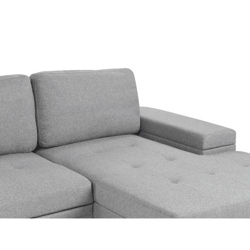 Sofá-cama de canto HRISEY Linho sintético Cinzento com arrumação 3 lugares à esquerda