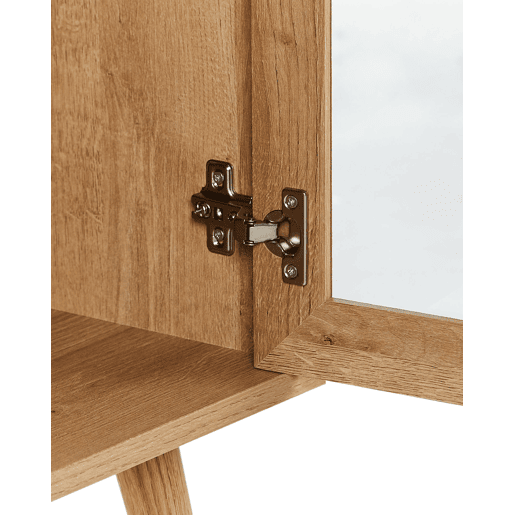 Armário com vitrine ALBANY 80 cm Castanho claro