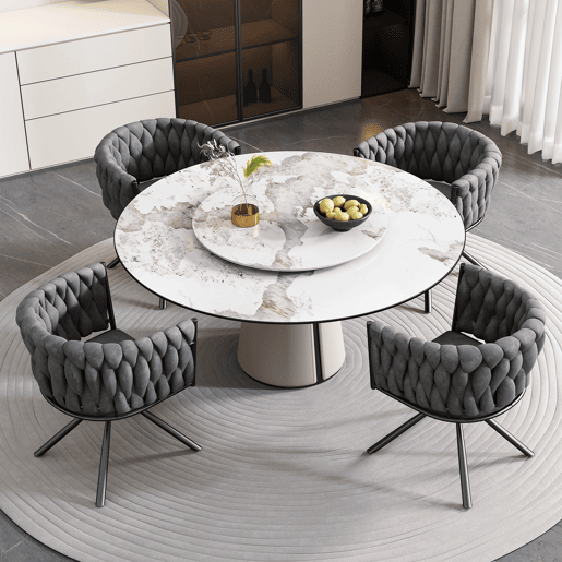 Conjunto de 2 cadeiras giratórias de veludo com braços - pernas de metal - Cinzento