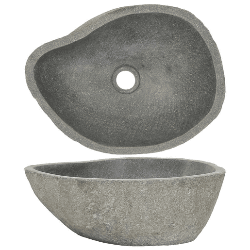Lavatório - Lavabo - Pia de banheiro de pedra do rio oval (37-46)x(29-36) cm