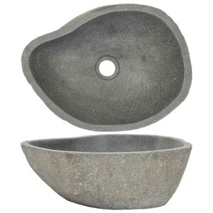 Lavatório - Lavabo - Pia de banheiro de pedra do rio oval (37-46)x(29-36) cm