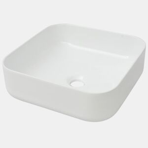 Lavatório - Lavabo - Pia de banheiro quadrado branco cerâmica 39x39x13,5 cm