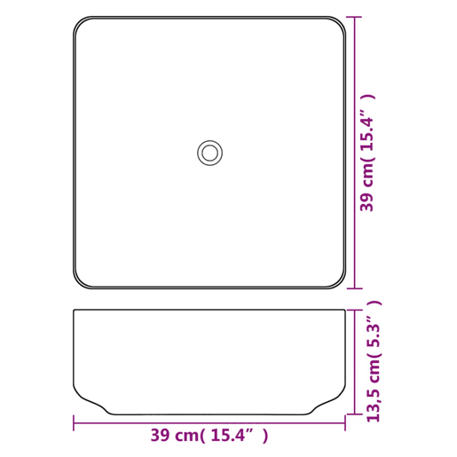 Lavatório - Lavabo - Pia de banheiro quadrado branco cerâmica 39x39x13,5 cm Lavatório - Lavabo - Pia de banheiro quadrado branco cerâmica 39x39x13,5 cm