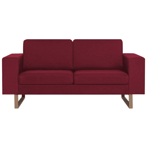 Sofá de 2 lugares - Sofá fixo em tecido vermelho tinto