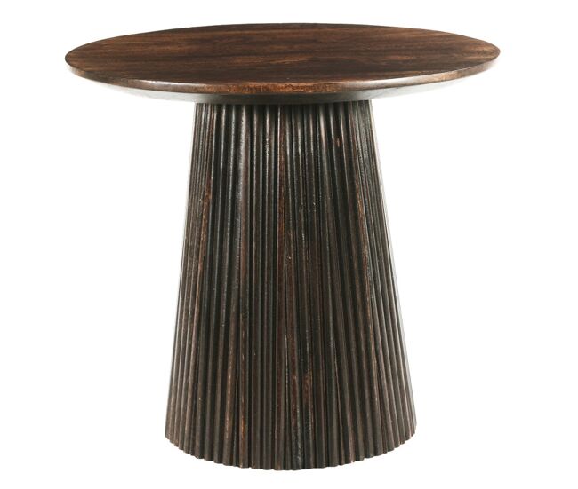 Mesa de centro redonda de madera maciza 50x50