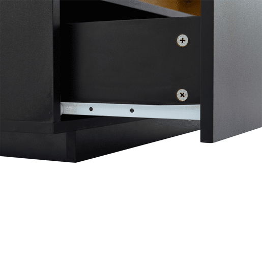 Móvel TV moderno 200 cm - com 3 gavetas - efeito mármore - Preto