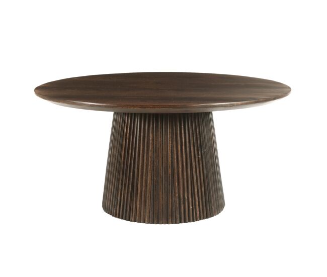 Mesa de centro redonda de madera maciza 80x80