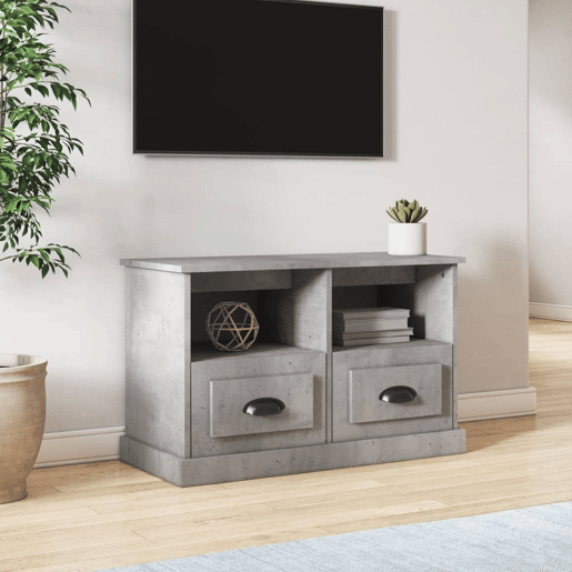 Móvel p TV, Armário de TV 80x35x50 cm derivados de madeira cinzento cimento