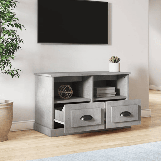 Móvel p TV, Armário de TV 80x35x50 cm derivados de madeira cinzento cimento
