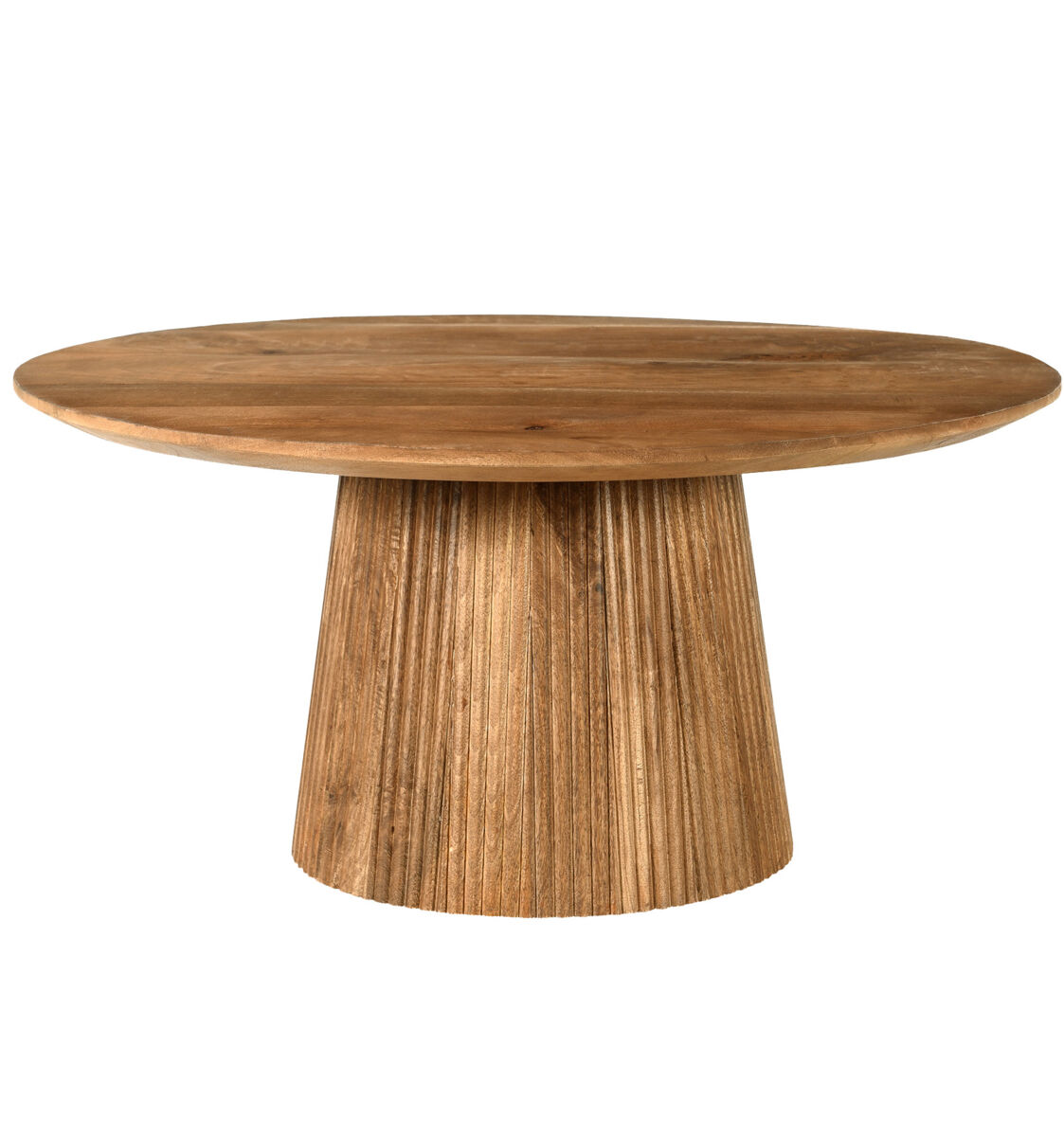 Mesa de centro redonda de madera maciza 80x80