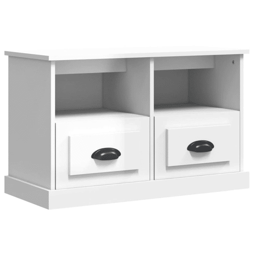 Móvel de TV - Modulo de TV - Armário de TV 80x35x50 cm derivados de madeira branco brilhante