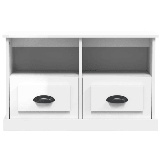 Móvel de TV - Modulo de TV - Armário de TV 80x35x50 cm derivados de madeira branco brilhante
