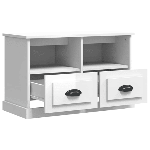 Móvel de TV - Modulo de TV - Armário de TV 80x35x50 cm derivados de madeira branco brilhante