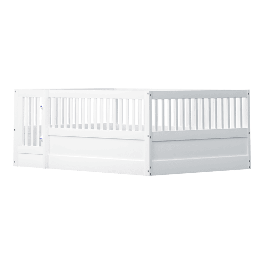 Cama de madeira para crianças 140x200 cm com uma porta - sem estrado - Branco