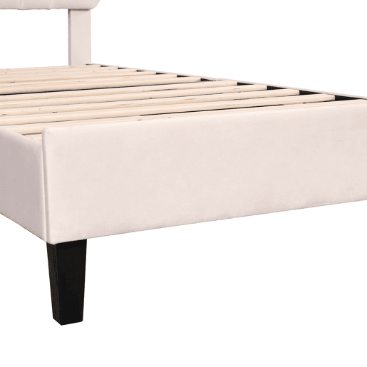 Cama individual estofada em veludo - 90x200cm - cabeceira em forma de flor - com estrado - Bege