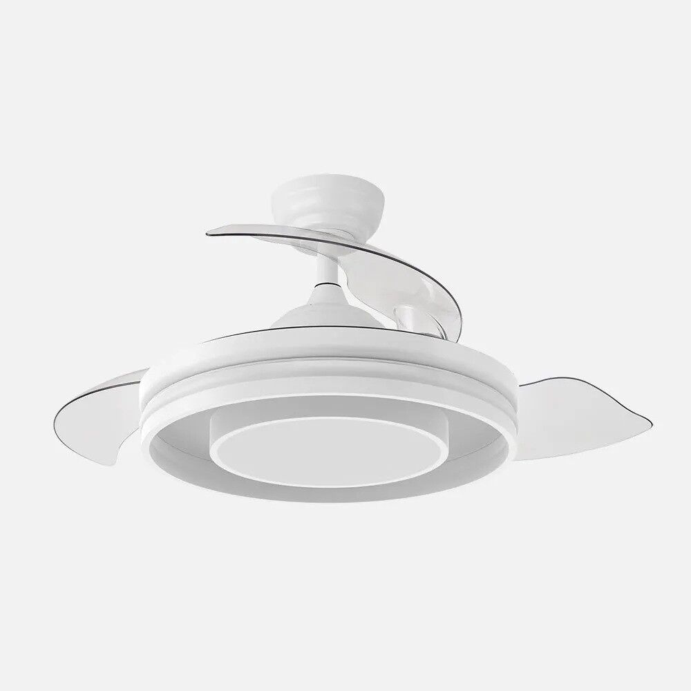 Ventilador De Techo Dc Pitufo Negro 50cm Led Cct Regulable Control Remoto Con Temporizador