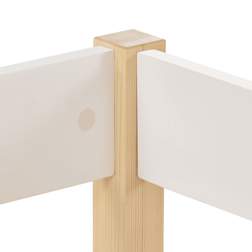 Cama alta com grades de proteção - madeira maciça de pinho - 90x200 cm - Branco Cama alta com grades de proteção - madeira maciça de pinho - 90x200 cm - Branco
