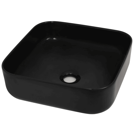 Lavatório - Lavabo - Pia de banheiro de cerâmica 38x38x13,5 cm quadrado preto