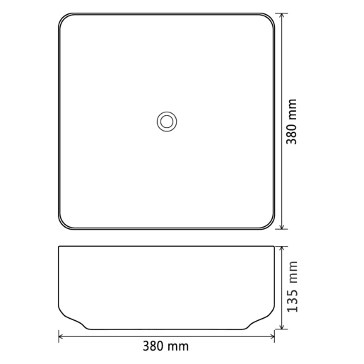 Lavatório - Lavabo - Pia de banheiro de cerâmica 38x38x13,5 cm quadrado preto