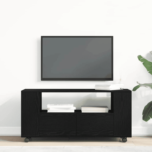 Móvel TV - Modulo de TV - Armário de TV crodas 102x34,5x43cm deriv.madeira carvalho preto