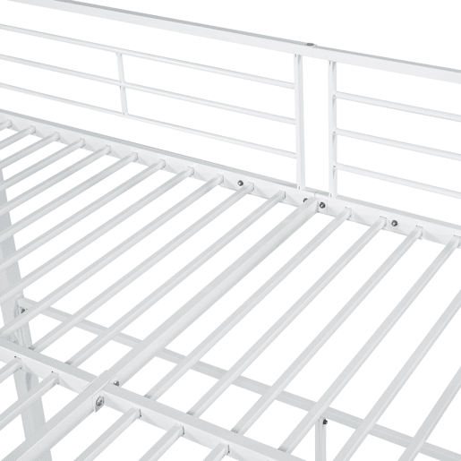 Cama mezzanine para crianças 140x200 cm - com escada de segurança e arrumação - Branco