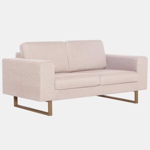 Sofá de 2 lugares - Sofá fixo em tecido cor creme
