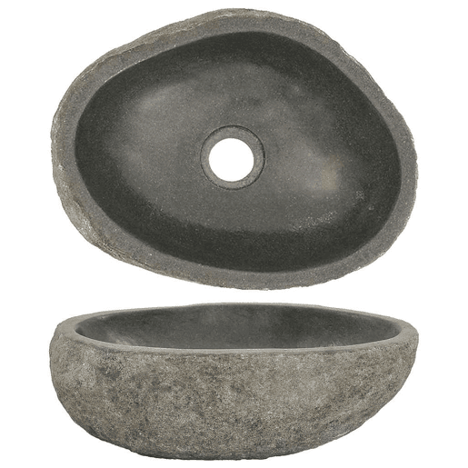 Lavatório - Lavabo - Pia de banheiro de pedra do rio oval (29-38)x(24-31) cm