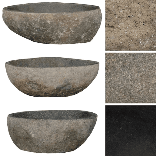 Lavatório - Lavabo - Pia de banheiro de pedra do rio oval (29-38)x(24-31) cm