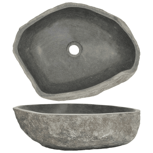 Lavatório - Lavabo - Pia de banheiro de pedra do rio oval (45-53)x(34-41) cm