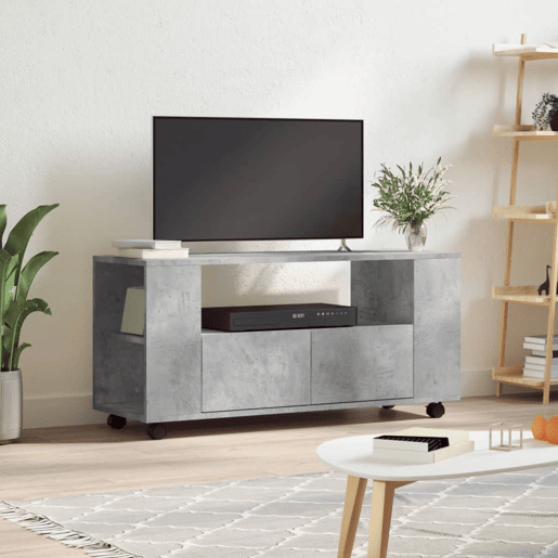 Móvel de TV - Modulo de TV - Armário de TV 102x34,5x43 cm derivados madeira cinzento cimento