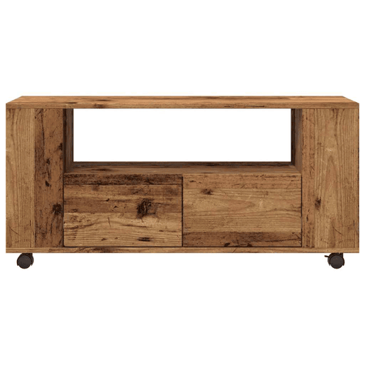 Móvel de TV - Modulo de TV - Armário de TV c rodas 102x34,5x43cm deriv. madeira madeira velha