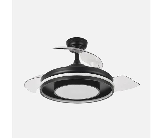Ventilador de techo metal color negro serie pitufo 50cm