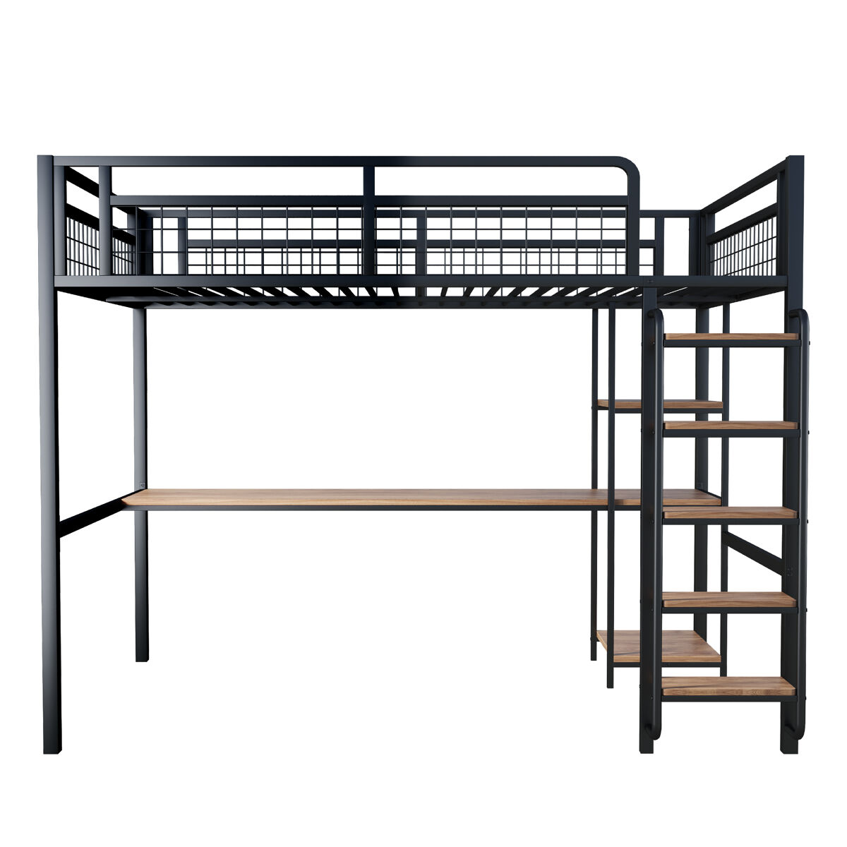 Cama alta para niños 203x146 Negro