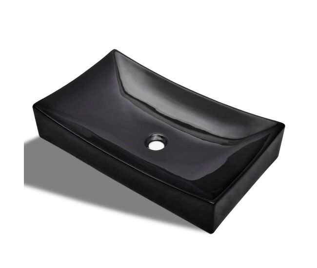 Lavabo - lavamanos de cerámica rectangular color negro