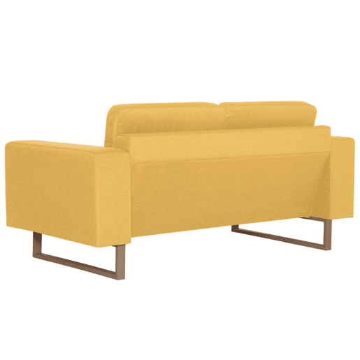 Sofá de 2 lugares - Sofá fixo em tecido amarelo Sofá de 2 lugares - Sofá fixo em tecido amarelo