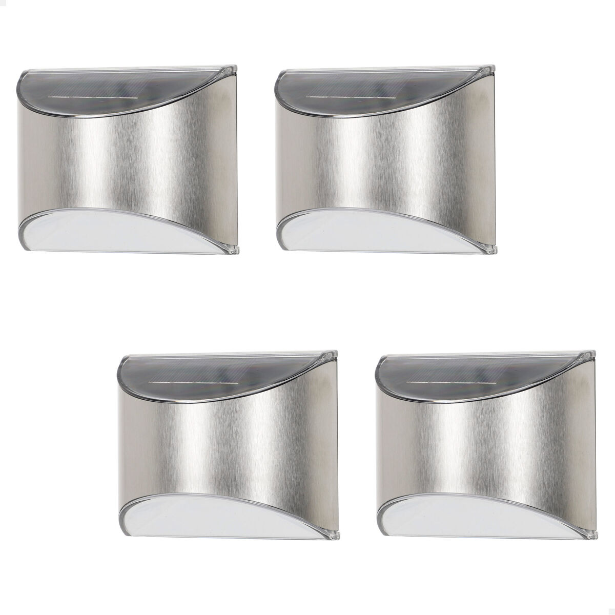 Aktive set de 4 apliques solares led 5-10 lúmenes de acero inoxidable
