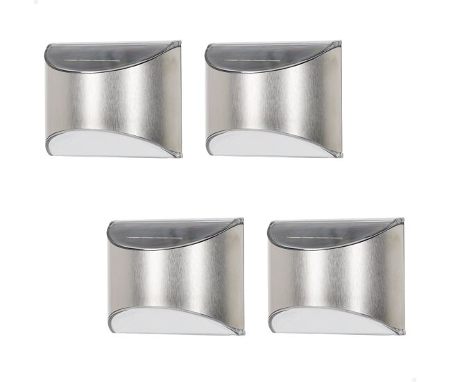 Aktive set de 4 apliques solares led 5-10 lúmenes de acero inoxidable