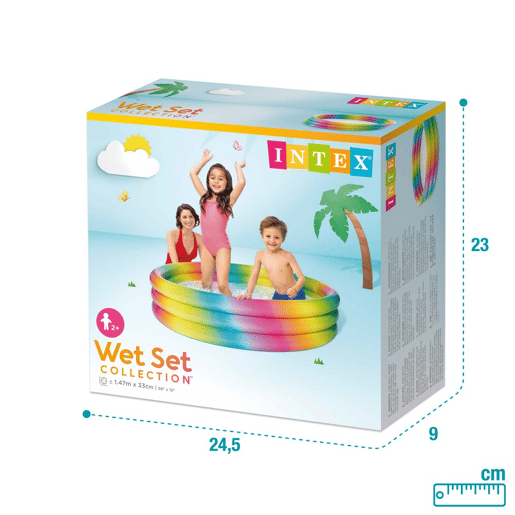 Piscina insuflável intex 3 aros multicolor 147x33 cm - 288 l