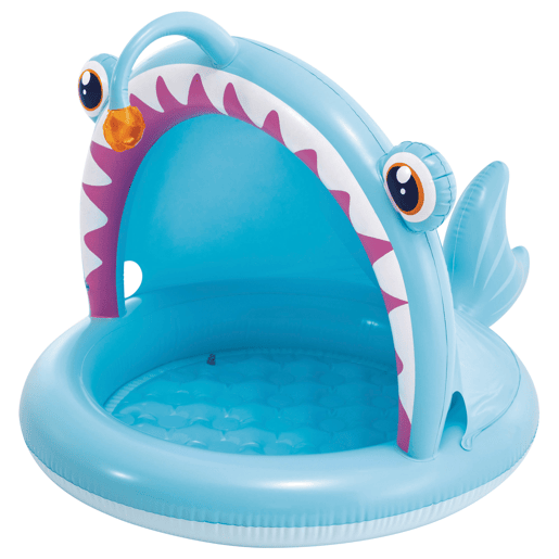 INTEX Piscina inflável infantil Angler Fish com guarda-sol e piso acolchoado INTEX Piscina inflável infantil Angler Fish com guarda-sol e piso acolchoado