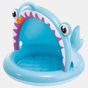 INTEX Piscina inflável infantil Angler Fish com guarda-sol e piso acolchoado