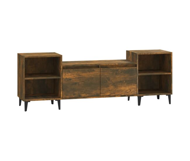 Mueble para tv - mueble tv - mesa de tv madera contrachapada roble ahumado 160x35x55 cm