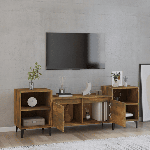 Móvel de TV - Modulo de TV - Armário de TV 160x35x55 cm derivados de madeira carvalho fumado