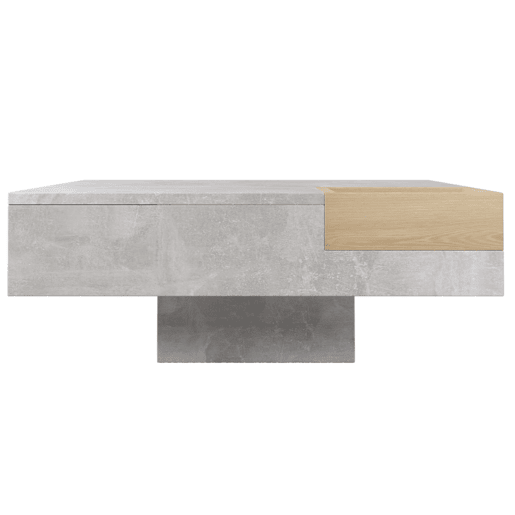 Mesa de centro quadrada com caixa de arrumação extraível - Cinzento claro Mesa de centro quadrada com caixa de arrumação extraível - Cinzento claro