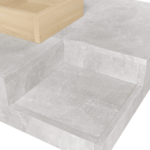 Mesa de centro quadrada com caixa de arrumação extraível - Cinzento claro Mesa de centro quadrada com caixa de arrumação extraível - Cinzento claro