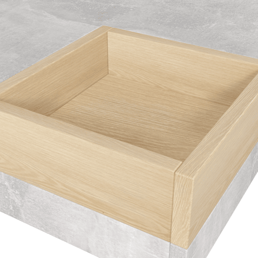 Mesa de centro quadrada com caixa de arrumação extraível - Cinzento claro Mesa de centro quadrada com caixa de arrumação extraível - Cinzento claro